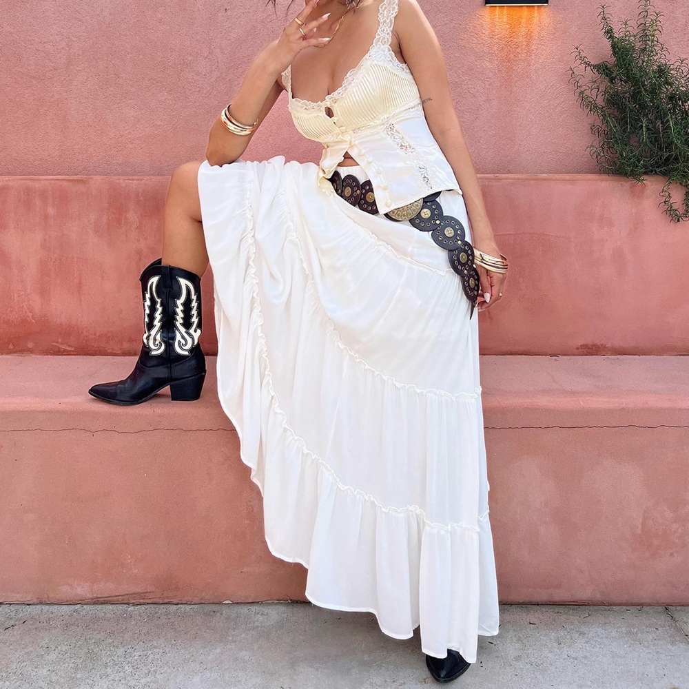 Princess Polly Miriah Maxi Skirt White - Picture 2 of 4